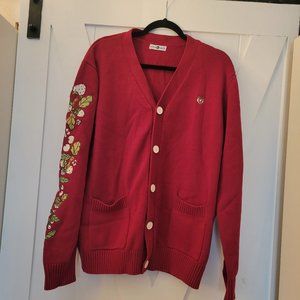 Carmico Red Strawberry Unisex Cotton Cardigan